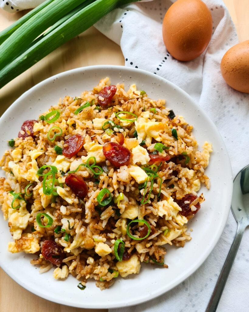 the-best-chinese-sausage-fried-rice-casually-peckish