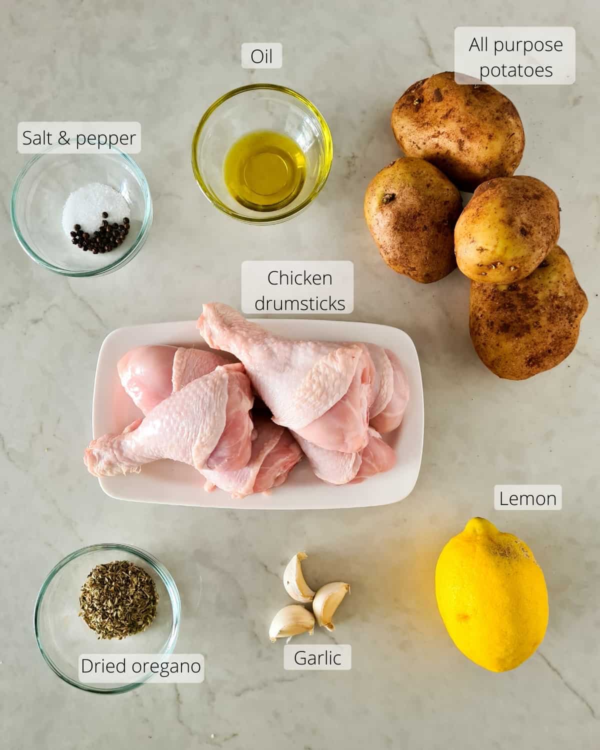 Overhead shot of all ingredients required this recipe