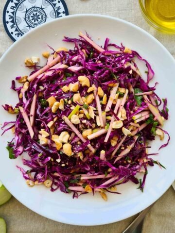 Plateful of red cabbage salad