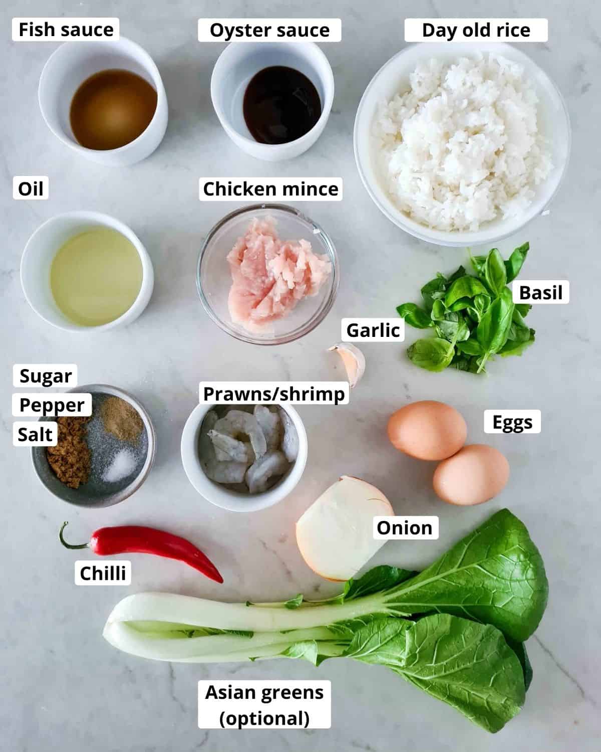 Ingredients required to make this recipe, all labeled