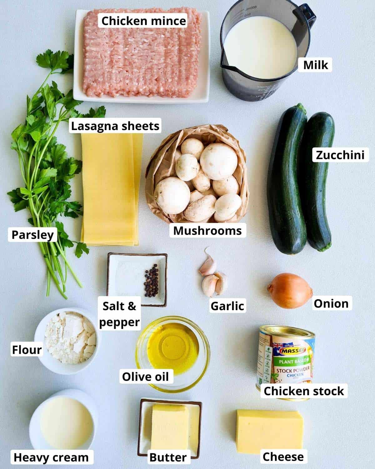 Ingredients required to make this recipe, labeled.