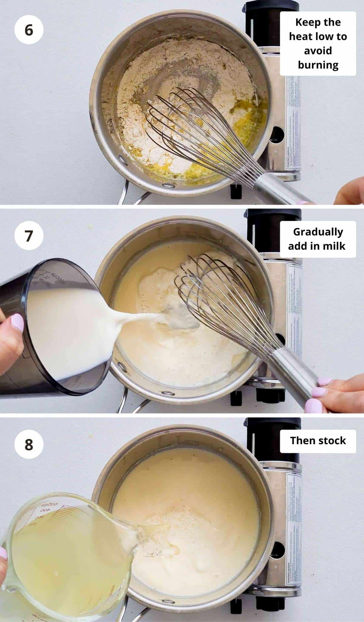 Cooking instructions step by step collage part 3