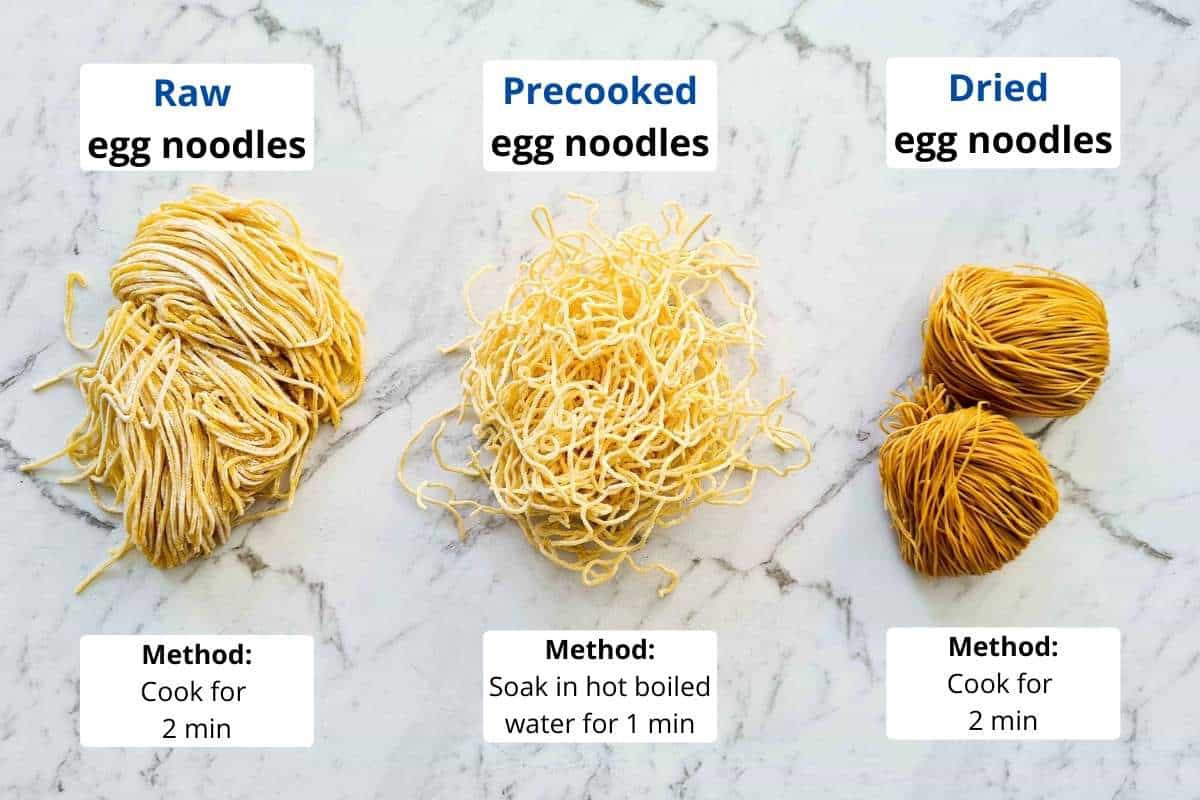 3 different types of egg noodles and how to cook them