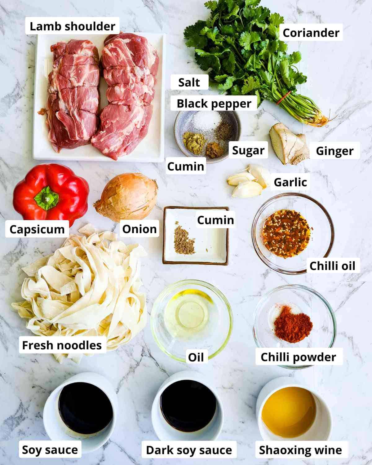 Ingredients required to make this recipe with captions